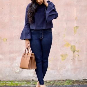 NWT Zara Bell Sleeve Cropped Top Sz Small